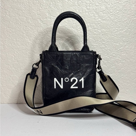 N. 21 Numero Ventuno Small Black Shopper Tote Bag Crossbody